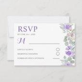 ボヘミアン パープル フラワー ユーカリ ウェディング RSVP (正面)