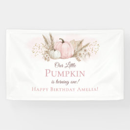ボヘミアン ピンクパンプキン 1歳 誕生日 ウェルカム 横断幕