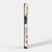ボヘミアン ピンク 水彩 野の花  iPhoneケース (右側面)