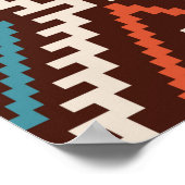 ボヘミアン、ファッショナブルな民族間のシームレスなオーナメント ポスター (角)