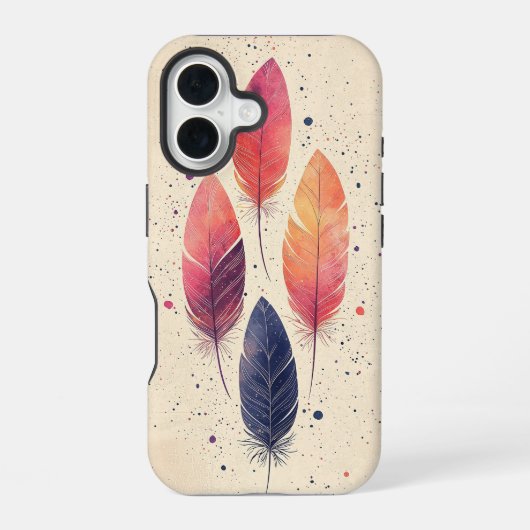 ボヘミアン フェザーダンス フォンケース iPhone 16ケース (裏面)