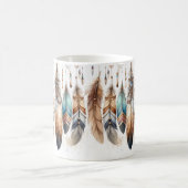 ボヘミアン フェザー 陶器マグカップ コーヒーマグカップ (中央)