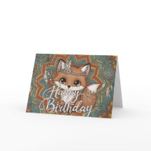 ボヘミアン・フォックスの誕生日カード