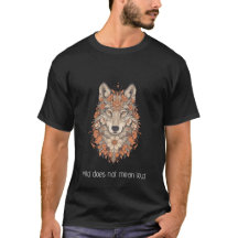 ボヘミアン フラワー ウルフ サイケデリック アート Tシャツ