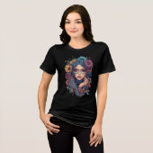 ボヘミアン フラワー ガール Tシャツ (正面全面)