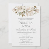 ボヘミアン フラワー スペイン 結婚式 招待状 (正面)