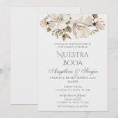 ボヘミアン フラワー スペイン 結婚式 招待状 (正面/裏面)