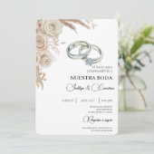 ボヘミアン フラワー スペイン 結婚式 招待状 (スタンド正面)
