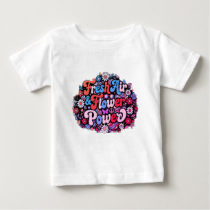 ボヘミアン フラワー パワー グラフィック ベビーTシャツ