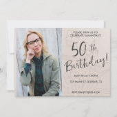 ボヘミアン フラワー 写真 50歳の誕生日 招待状 (正面)