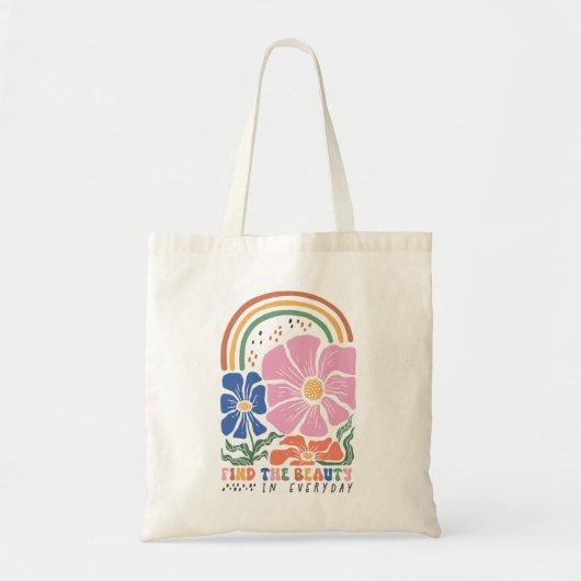 ボヘミアン フラワー 引用 トートバッグ (正面)