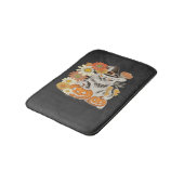 ボヘミアン フラワー 秋 黒猫 ハロウィン 半袖Tシャツ バスマット (アングル)