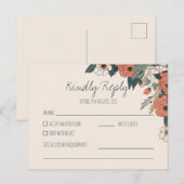ボヘミアン フラワー RSVP | エレガントな結婚式の返信 ポストカード (正面/裏面)