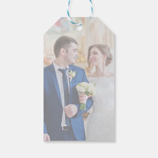 ボヘミアン・ブッシュ・フラワーの結婚式招待状 ギフトタグ (裏面)