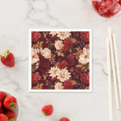 ボヘミアン・ブルゴーニュ・ベージュの花 スタンダードカクテルナプキン (インサイチュ)