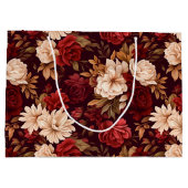 ボヘミアン・ブルゴーニュ・ベージュの花 ラージペーパーバッグ (裏面)
