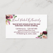 ボヘミアン·ボホーをテーマにした豪華結婚な小道具採用 名刺 (裏面)