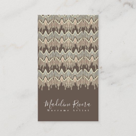 ボヘミアン・マクラメアーティストの手作りアート デザイナー 名刺 (正面)
