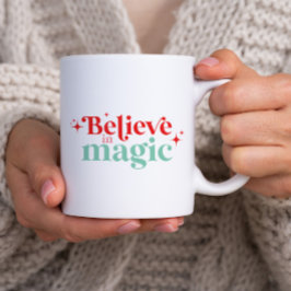 ボヘミアン マジックを信じる クリスマス モダン フォント コーヒーマグカップ