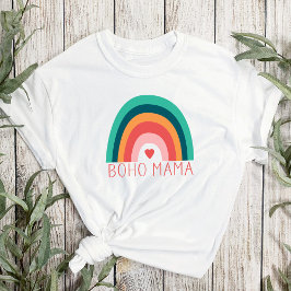 ボヘミアン ママ レインボー モダン な明るい色柄 トレンディー  Tシャツ