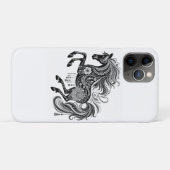 ボヘミアン・マンダラホース 黒と白のアートフォンケース Case-Mate iPhoneケース (裏面(横))