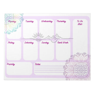 ボヘミアン・マンダラ週間精神計画デスクパッド ノートパッド