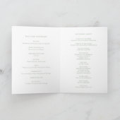 ボヘミアン・ミニマリストの植物モチーフ　サージグリーンの結婚式 プログラム (内部)
