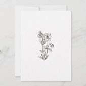 ボヘミアン・ミニマリストの植物画と野の花のウェディング 招待状 (裏面)