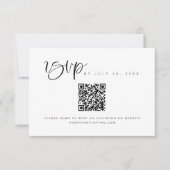 ボヘミアン モダン ミニマリスト QRコード ウェディング RSVP 招待状 (正面)