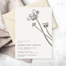ボヘミアン モダン ワイルドフラワー 結婚式リハーサルディナー 招待状