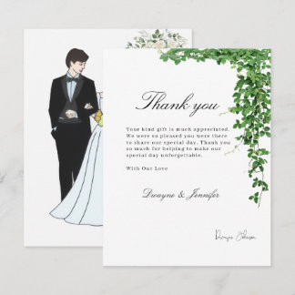 ボヘミアン ユーカリ グリーン 夏の結婚式 ノートカード