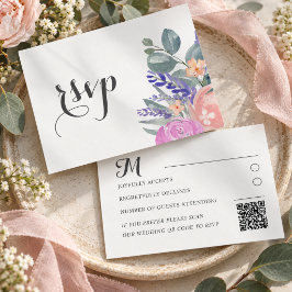ボヘミアン ラベンダー フラワー & ユーカリ ウェディング RSVP