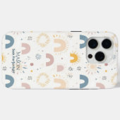 ボヘミアン・レインボーとサン・バースト - ミニマリスト抽象画  Case-Mate iPhoneケース (裏面 (横))