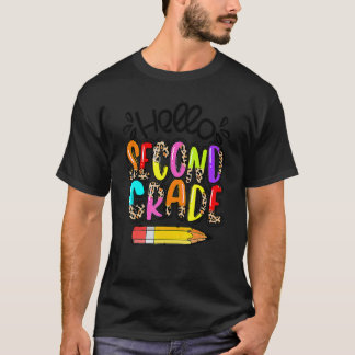 ボヘミアン レオパード柄 2年生のバックトゥスクール お茶 Tシャツ