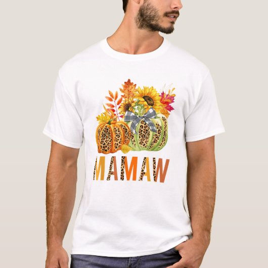 ボヘミアン レオパード カボチャ ママウ 秋 Tシャツ (正面)