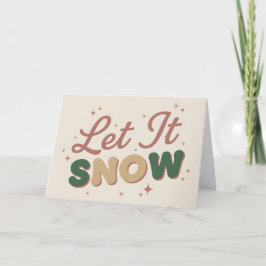 ボヘミアン レトロ な雪のクリスマス シーズンカード