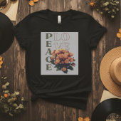 ボヘミアン 平和 愛 花柄 - レトロ 70年代 グルーヴィー Tシャツ