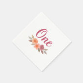 ボヘミアン 水彩花 フラワー 初めての誕生日 スタンダードカクテルナプキン (角)