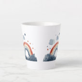 ボヘミアン 水彩 虹 カフェラテマグ (正面)