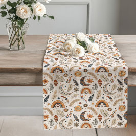 ボヘミアンTouchの折衷的レインボーテーブルランナー ロングテーブルランナー