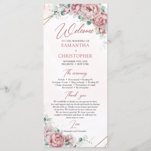 ボヘミアヴィンテージバラユーカリ金ゴールド プログラム (正面)