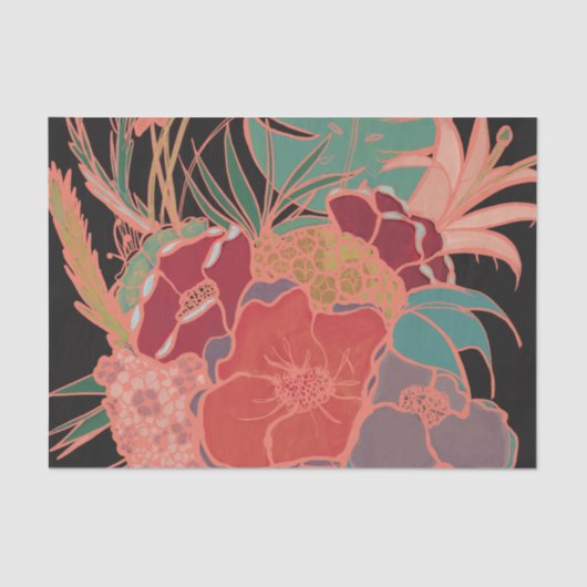 ボヘミアヴィンテージパーティーフローラティッシュペーパー 薄葉紙 (正面)