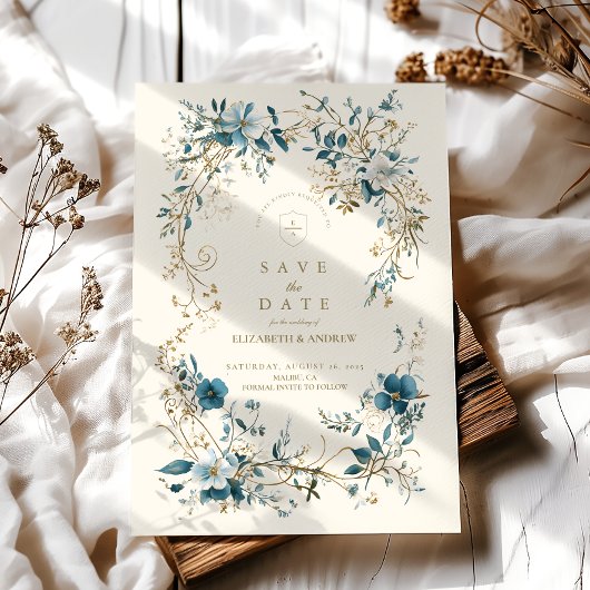 ボヘミアヴィンテージフローラ結婚シダ セーブザデート