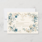 ボヘミアヴィンテージフローラ結婚シダ 出欠カード (正面)