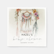 ボヘミアヴィンテージ服スクリプト赤ちゃんシャワー