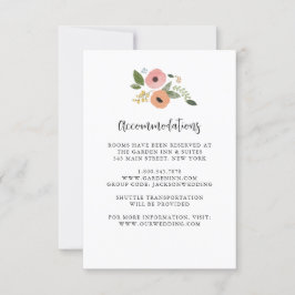 ボヘミアヴィンテージ結婚フローラの宿泊カード 招待状