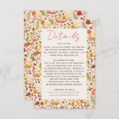 ボヘミア乾素朴フローラ秋秋結婚ズ エンクロージャーカード (正面/裏面)