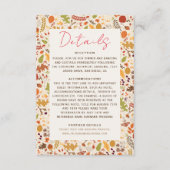 ボヘミア乾素朴フローラ秋秋結婚ズ エンクロージャーカード (正面)