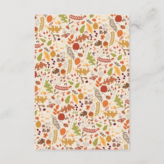 ボヘミア乾素朴フローラ秋秋結婚ズ エンクロージャーカード (裏面)