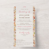 ボヘミア乾素朴フローラ秋秋結婚ズ オールインワン招待状 (内側)